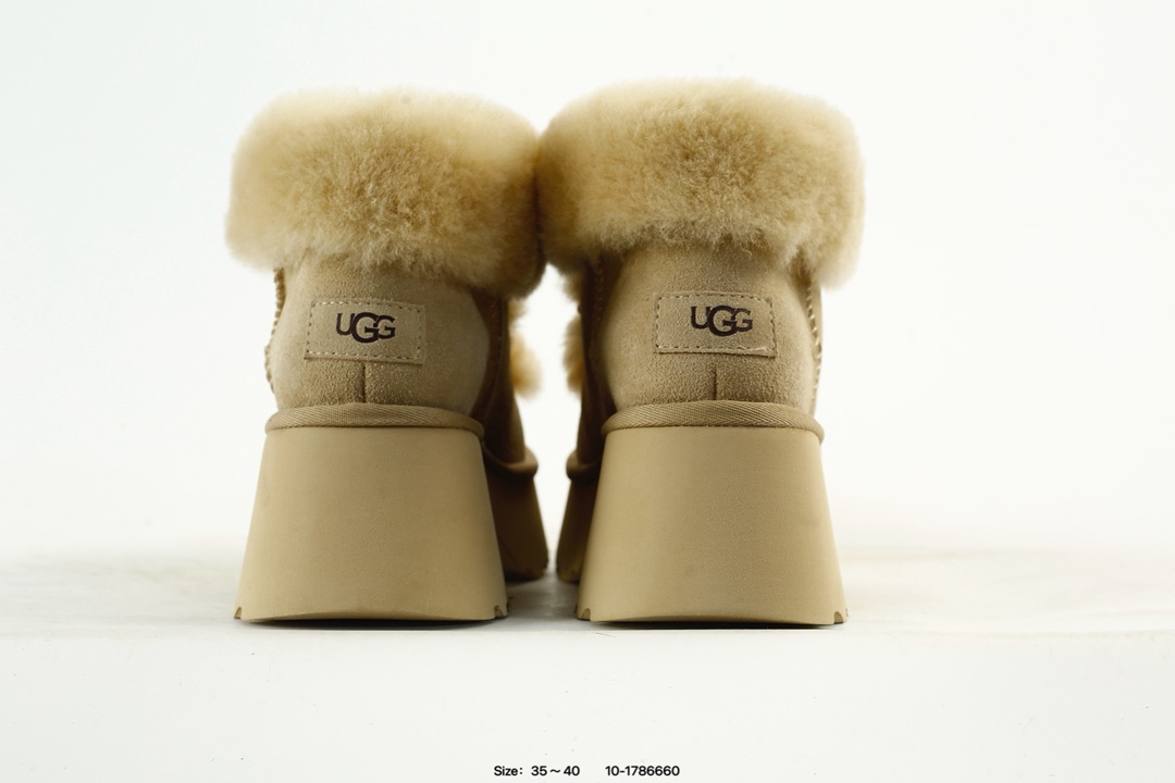 UGG Sheepskin Platform Boots Beige