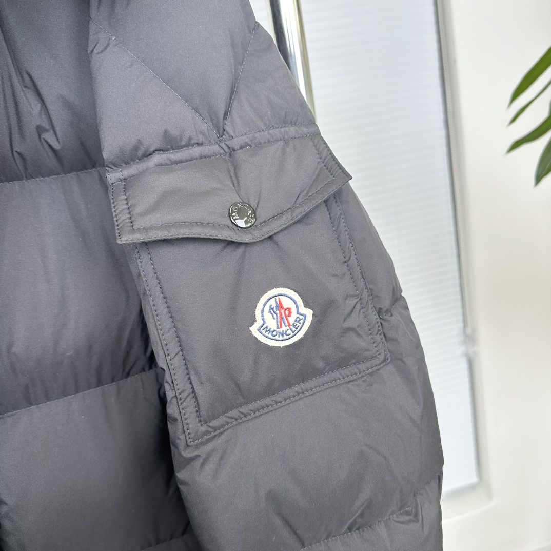 Moncler Hannover Hooded Long Down Coat Black