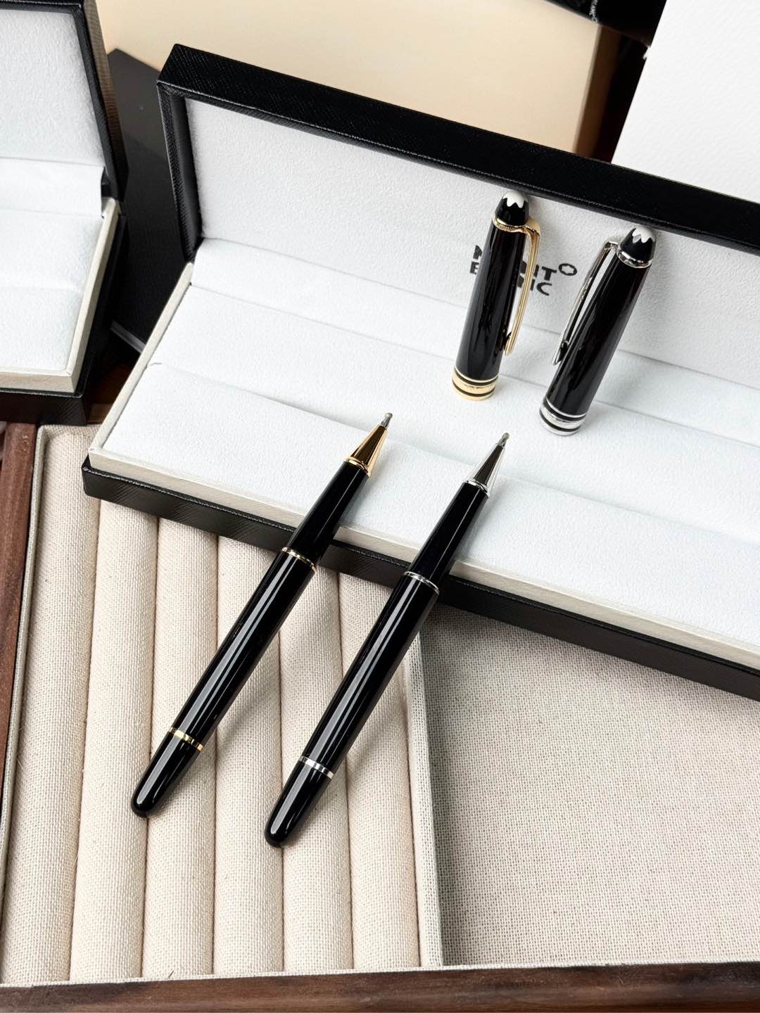 Montblanc Meisterstück 145/163 Pen Set Black Gold/Silver