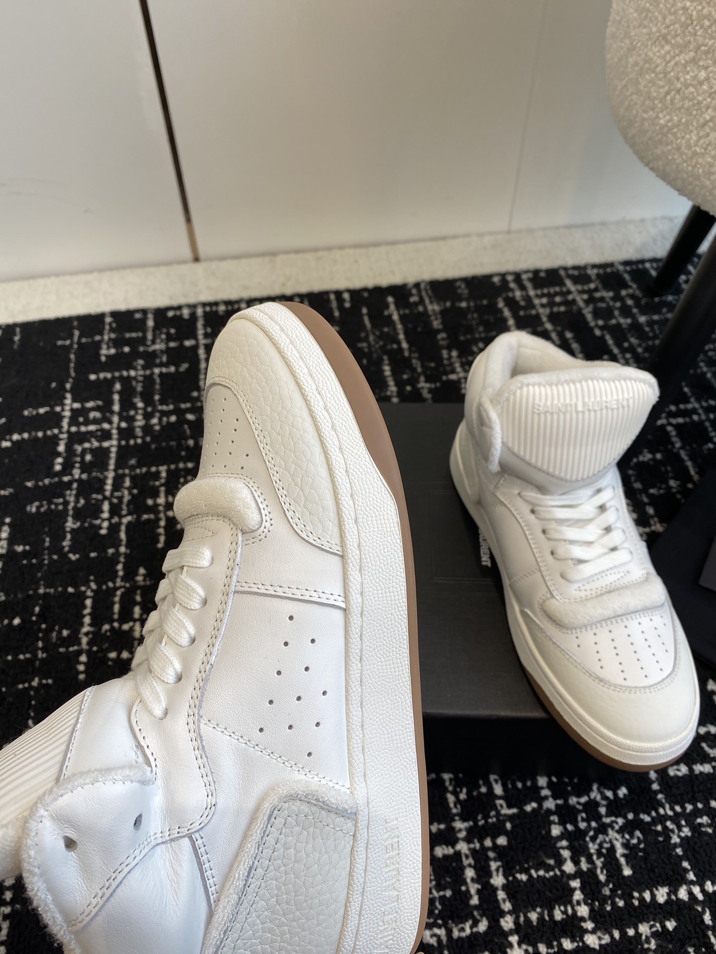 YSL SL80 High-Top Sneakers White