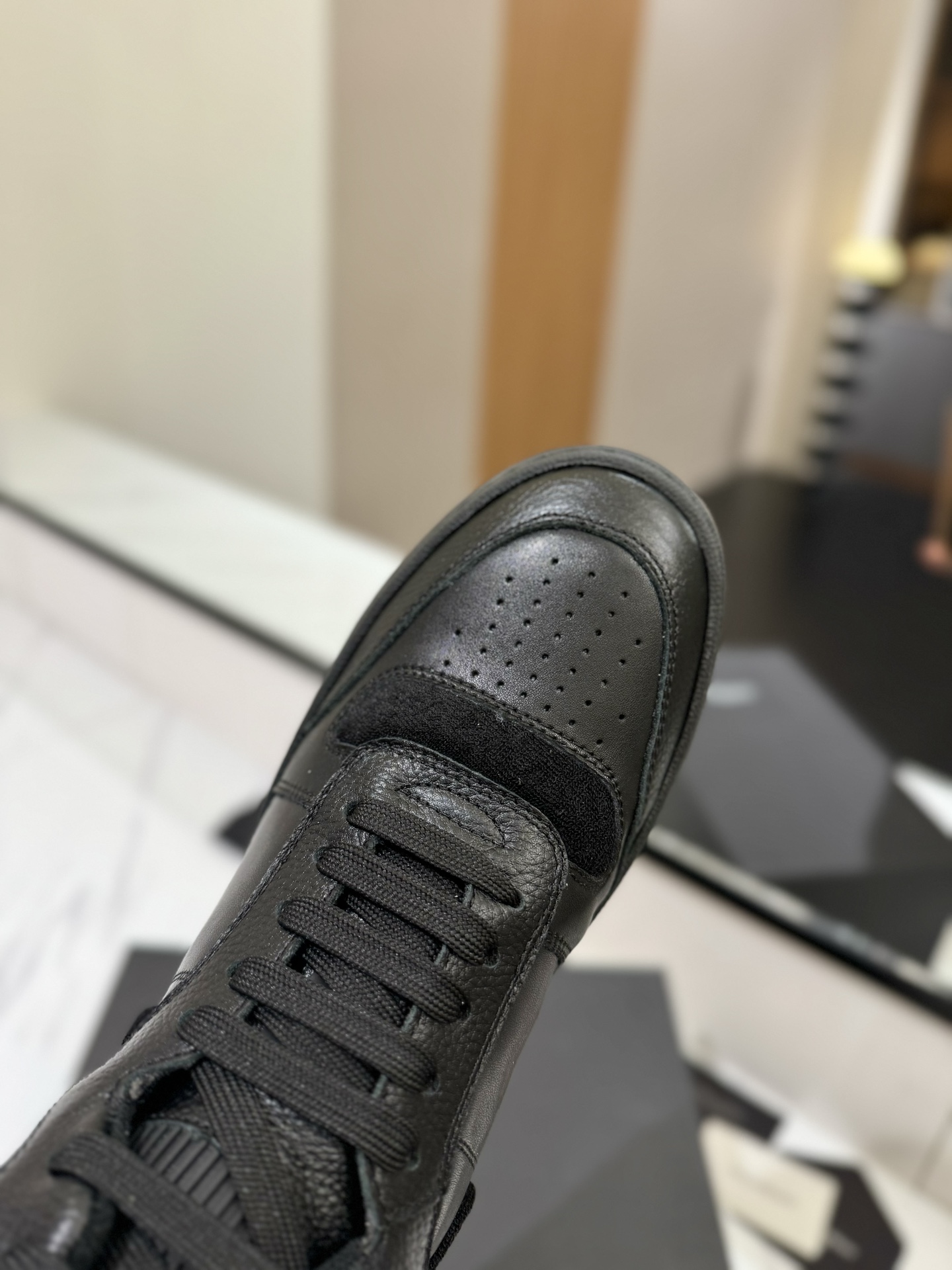 YSL SL61 Leather High-Top Sneakers Black