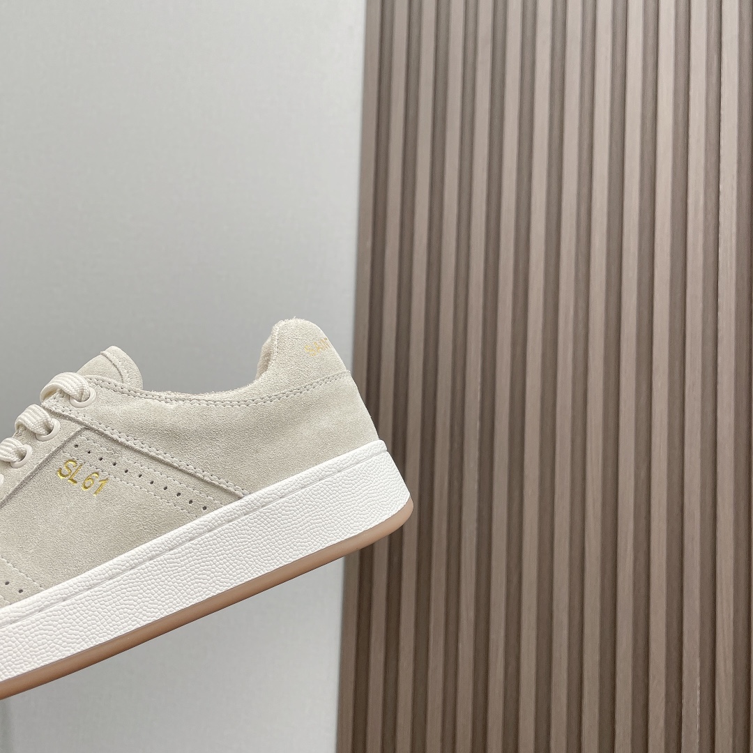 YSL SL61 Low-Top Sneakers Beige