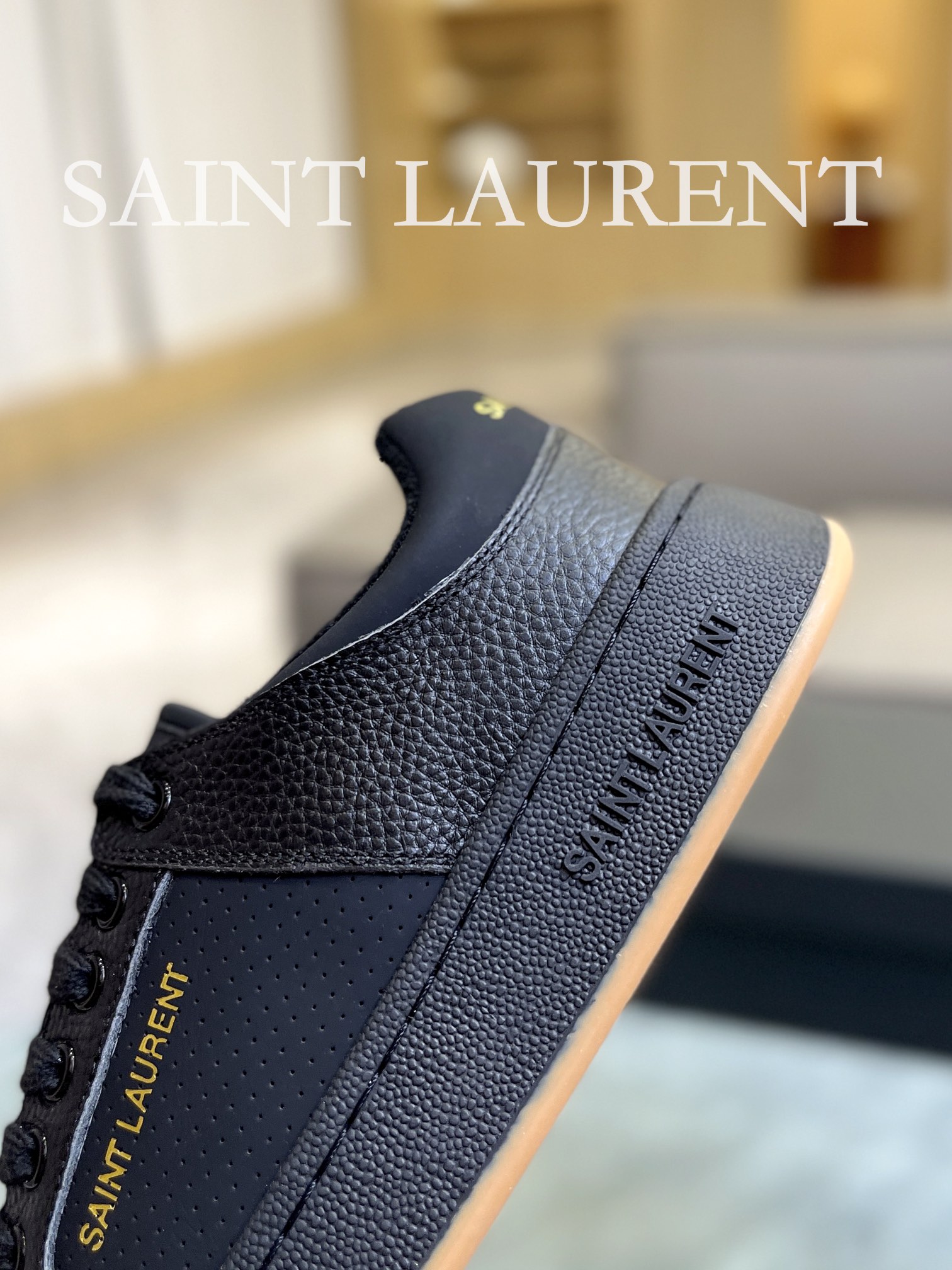 YSL SL61 Leather Sneakers Black
