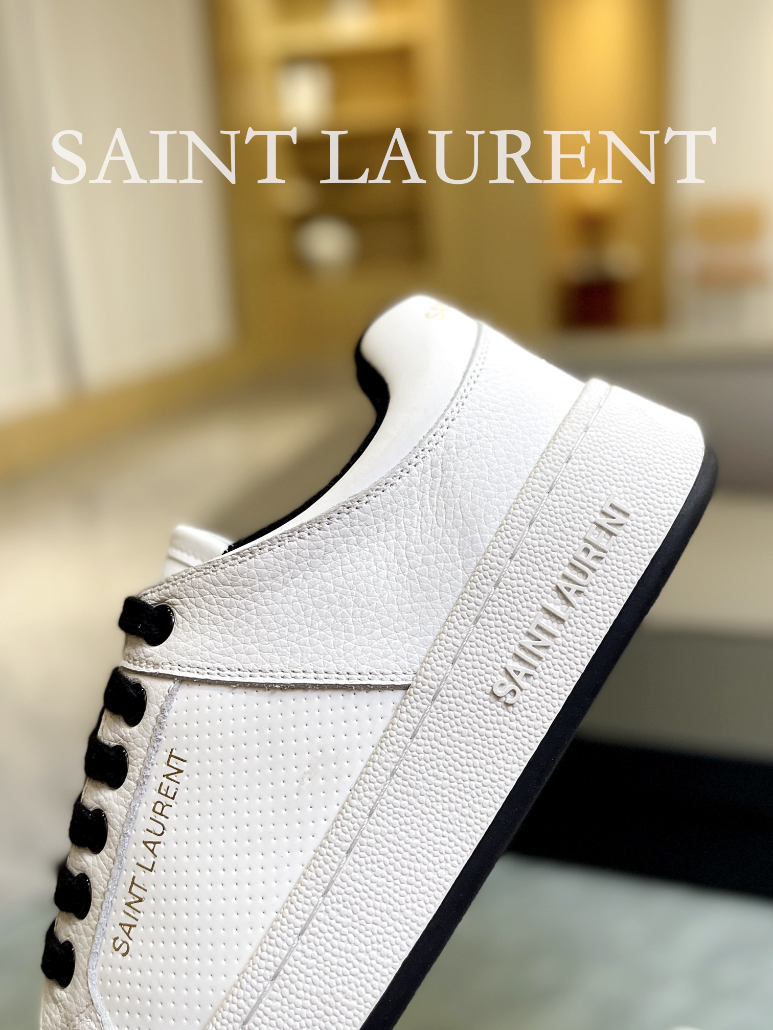 YSL SL61 Leather Sneakers White