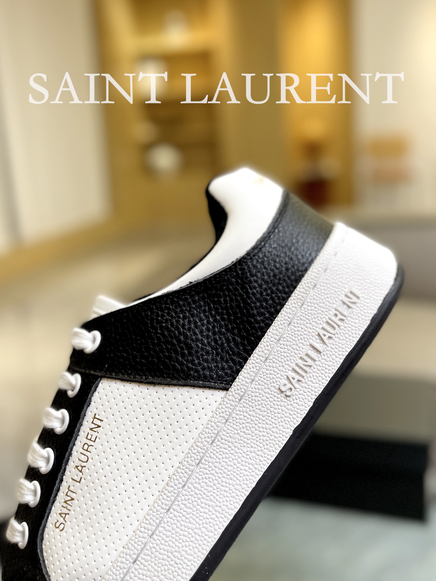 YSL SL61 Low-Top Sneakers Black/White