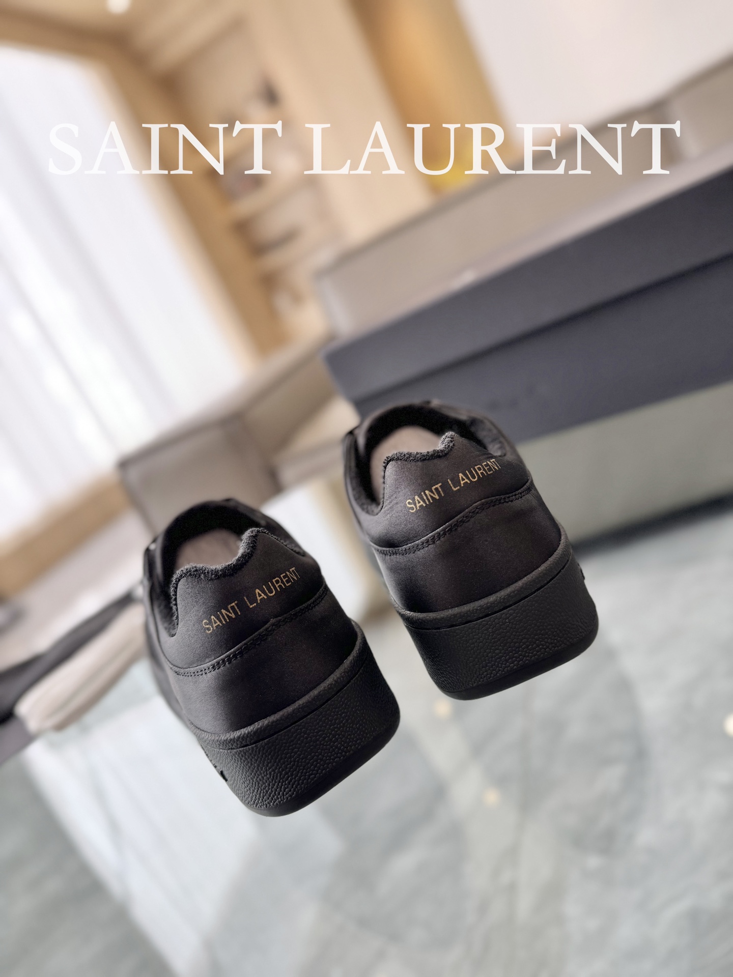 YSL SL61 Leather Sneakers Black