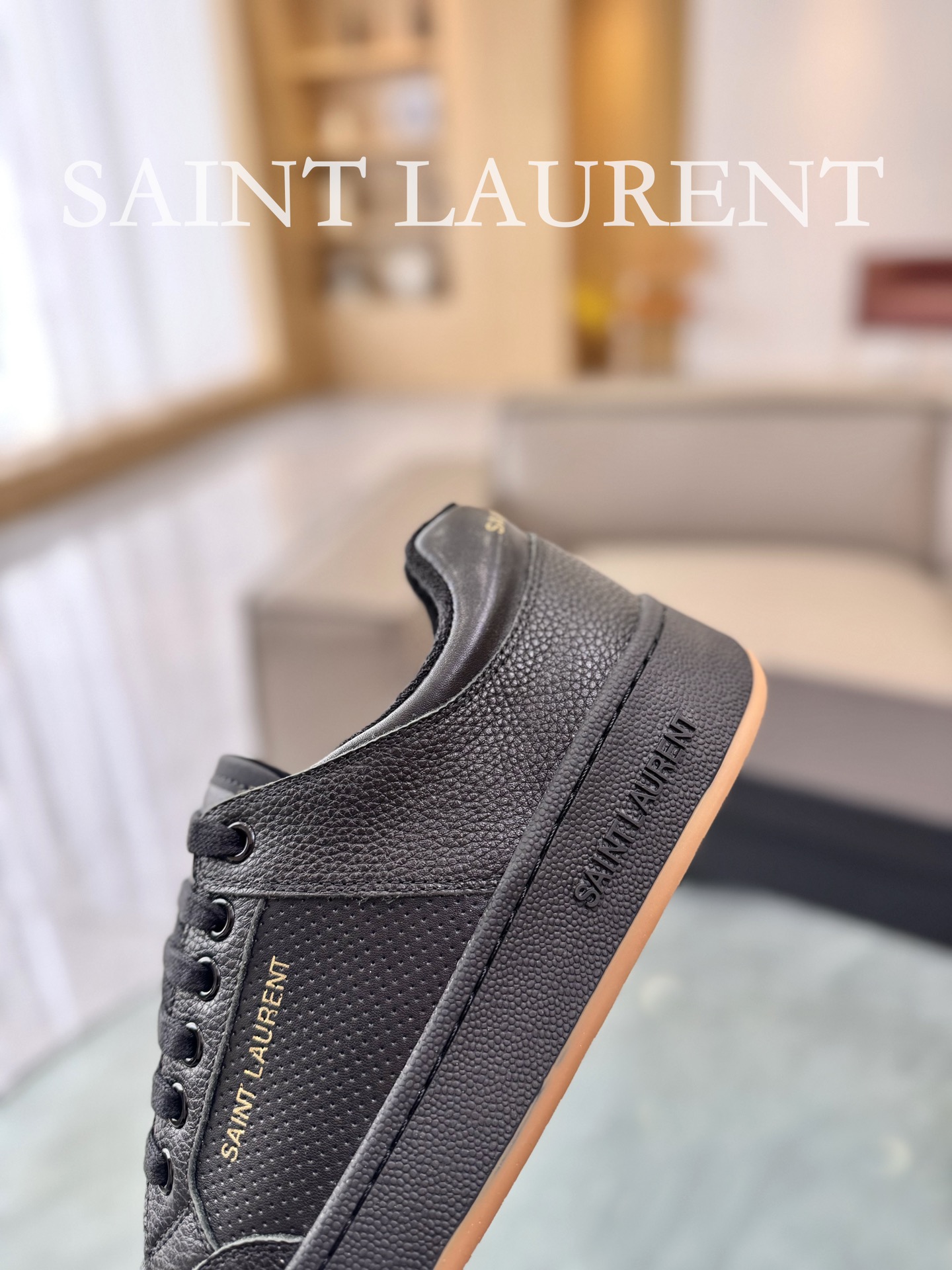 Saint Laurent SL61 Leather Sneakers Black