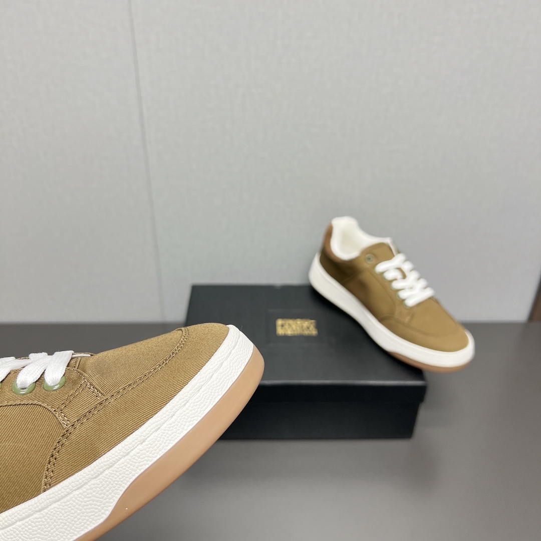YSL SL61 Canvas Low-Top Sneakers Khaki