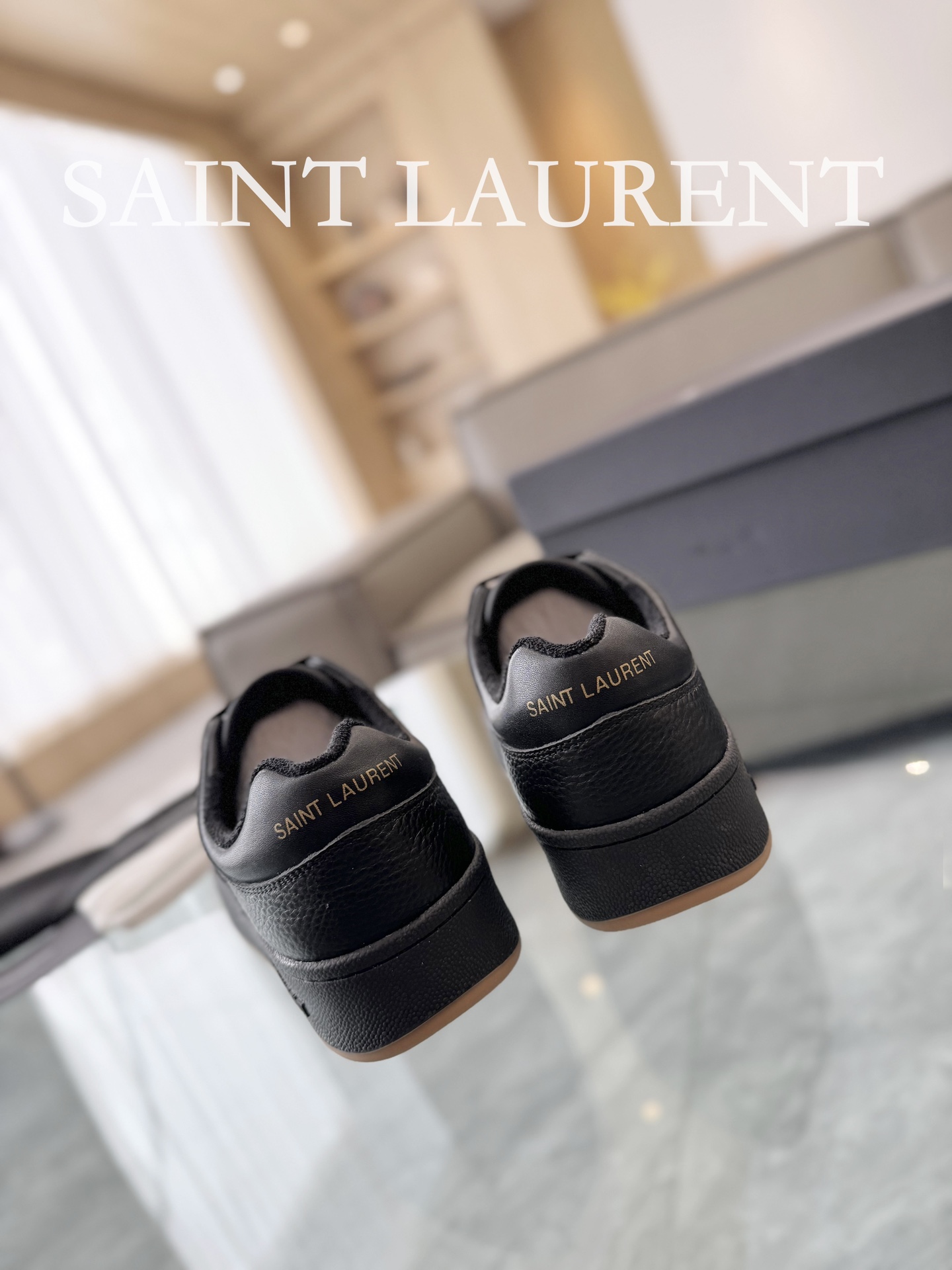 YSL SL61 Leather Sneakers Black