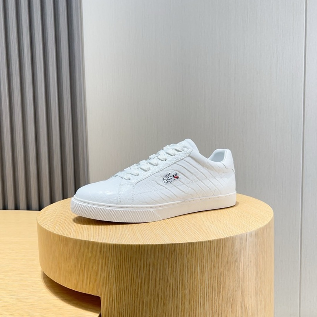 Lacoste Croc-Embossed Sneakers White