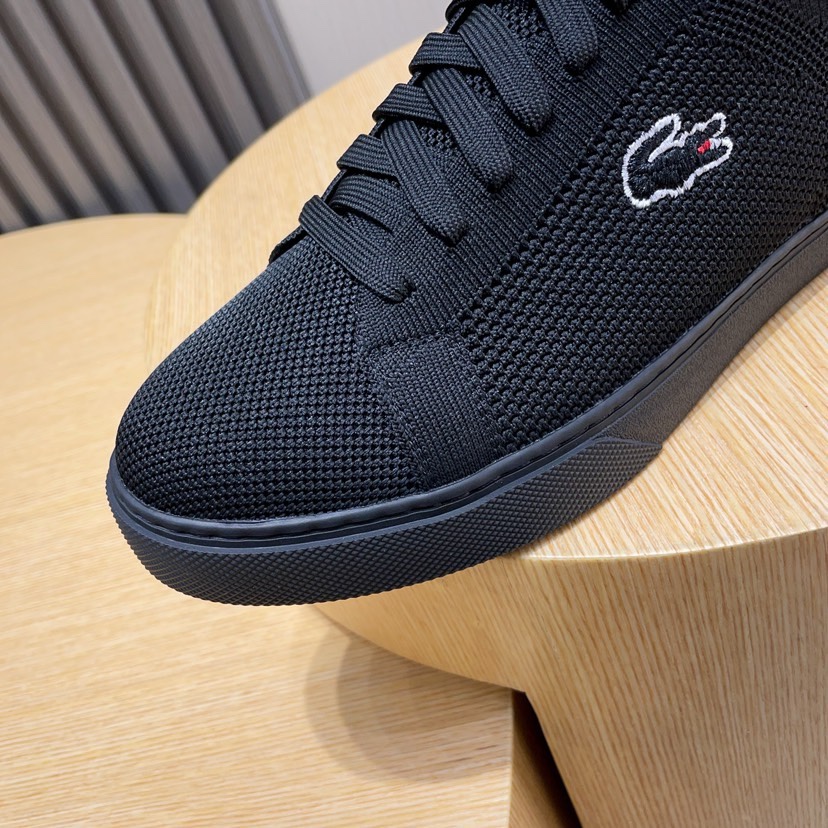 Lacoste Knit Low-Top Casual Sneakers Black