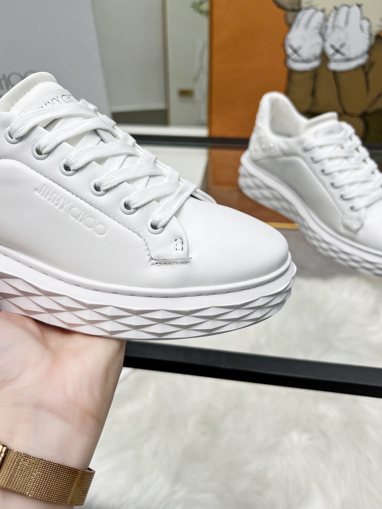 Jimmy Choo Diamond Pearl Sneakers White