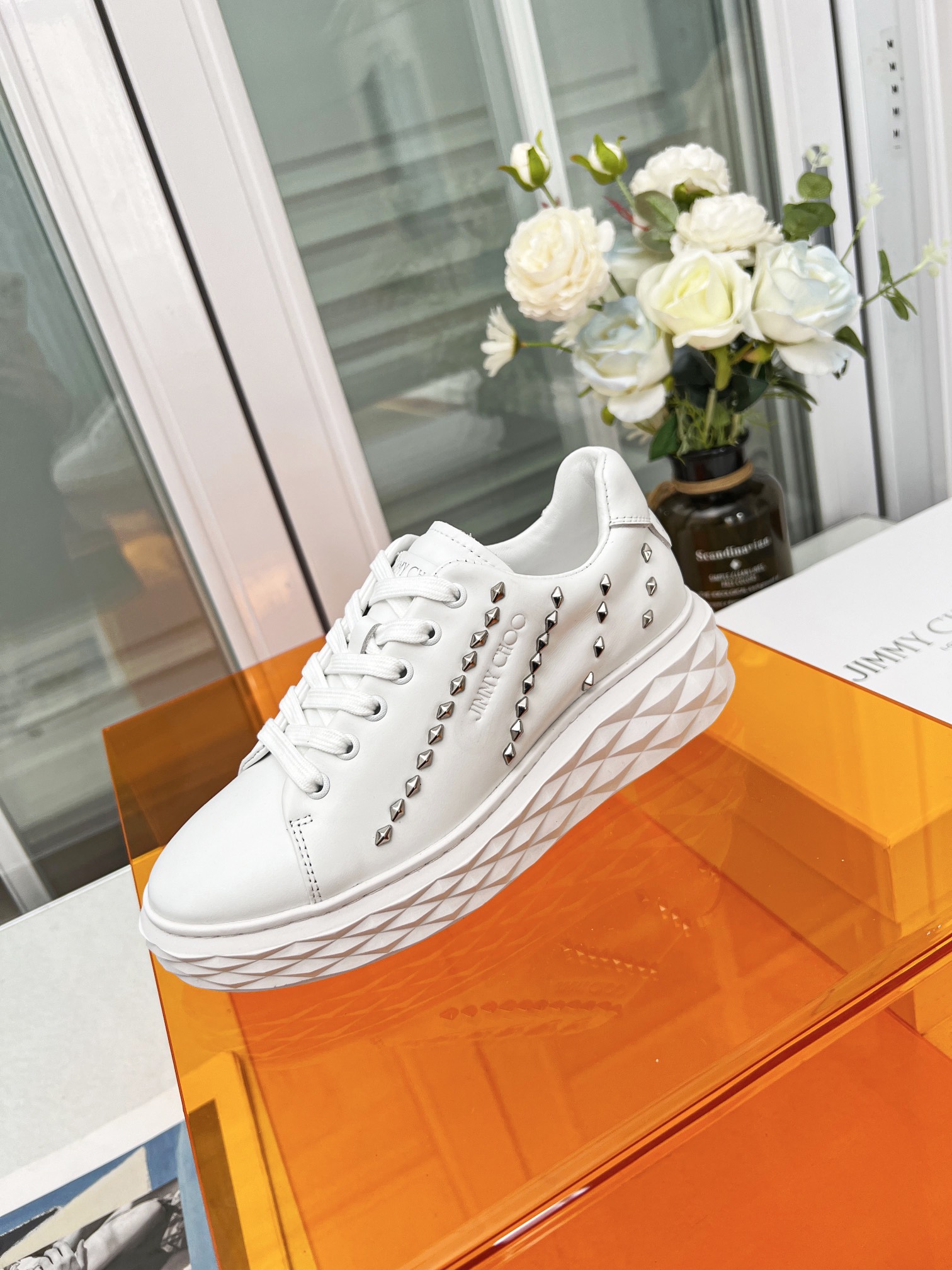 Jimmy Choo Diamond Stud Sneakers White