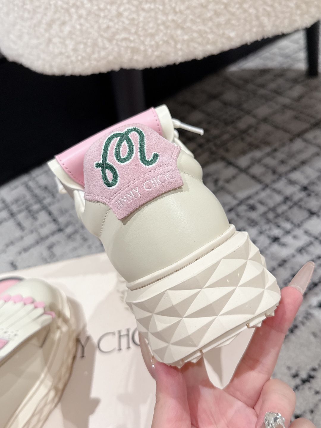 Jimmy Choo Fringe Platform Golf Sneakers Pink