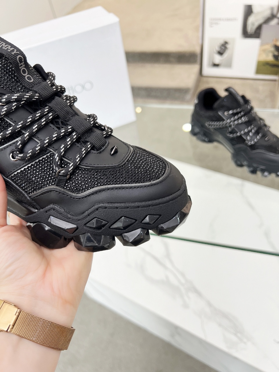 Jimmy Choo Diamond X II M Dad Sneakers Black