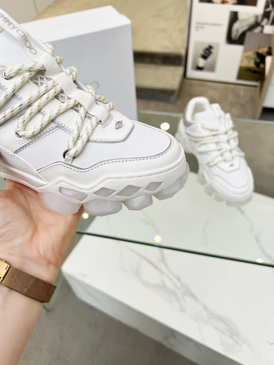 Jimmy Choo Diamond X II Dad Sneakers White