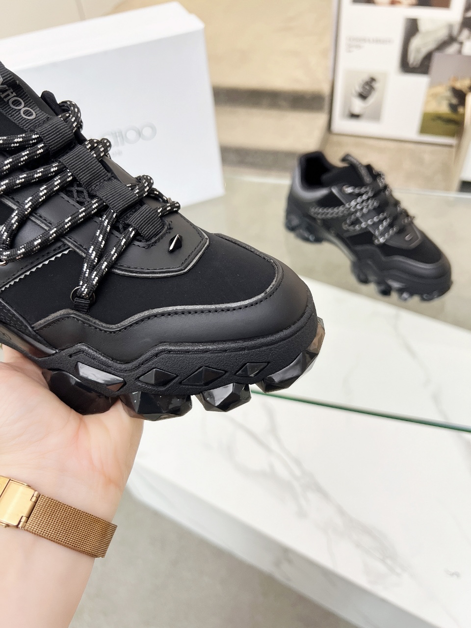 Jimmy Choo Diamond X II M Dad Sneakers Black