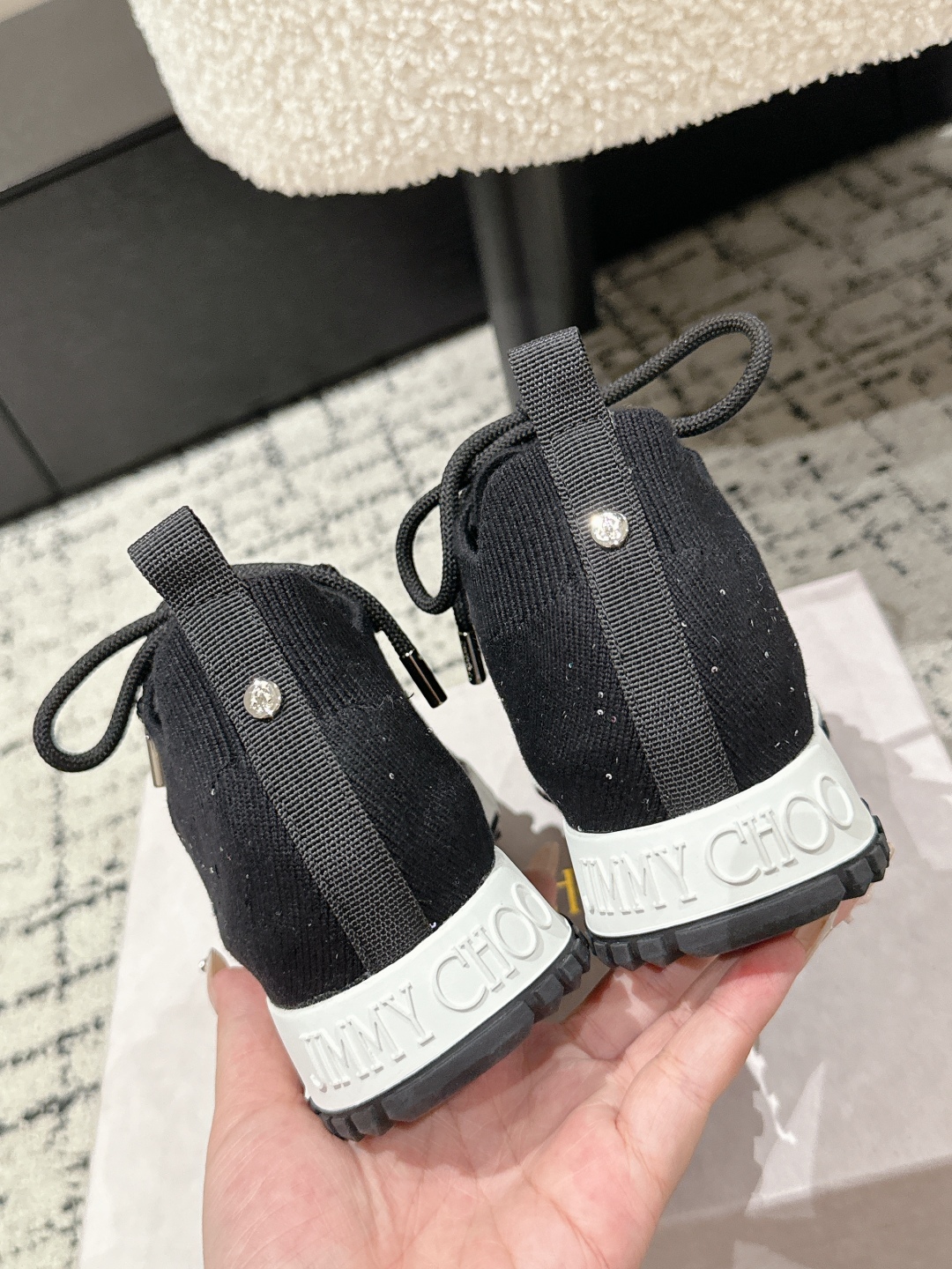 Jimmy Choo Knit Sock Sneakers Black