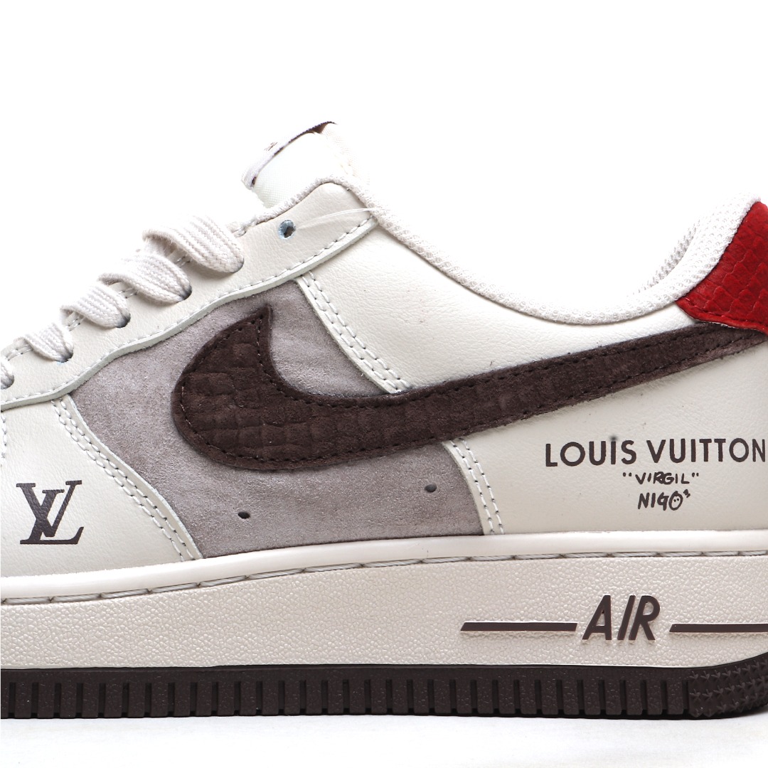 Louis Vuitton x Nike AF1 Low Beige Red