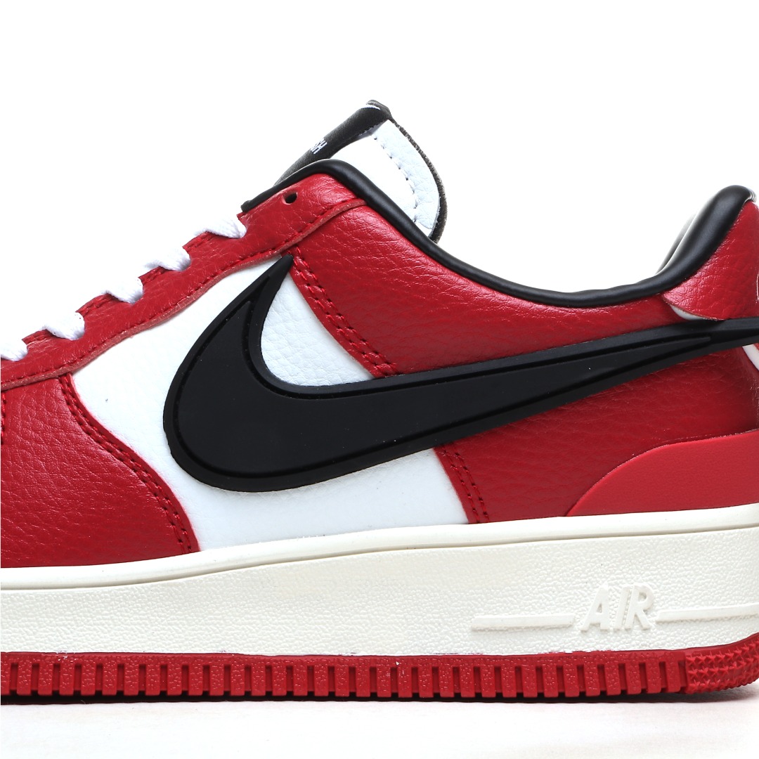 Nike x AMBUSH Air Force 1 Low Leather Sneakers Red/White/Black