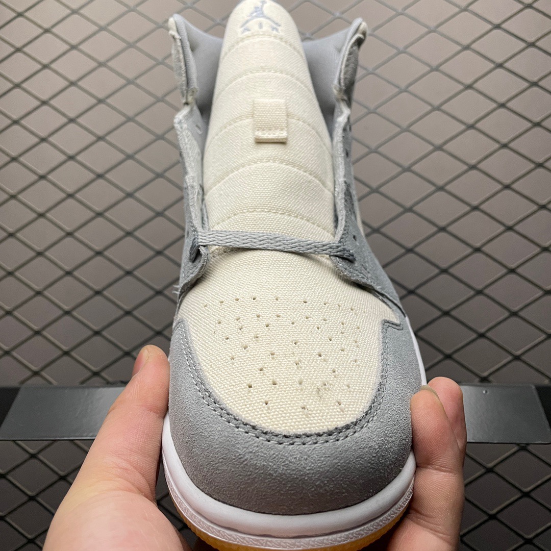 Jordan 1 Mid Canvas Suede Sneakers Grey
