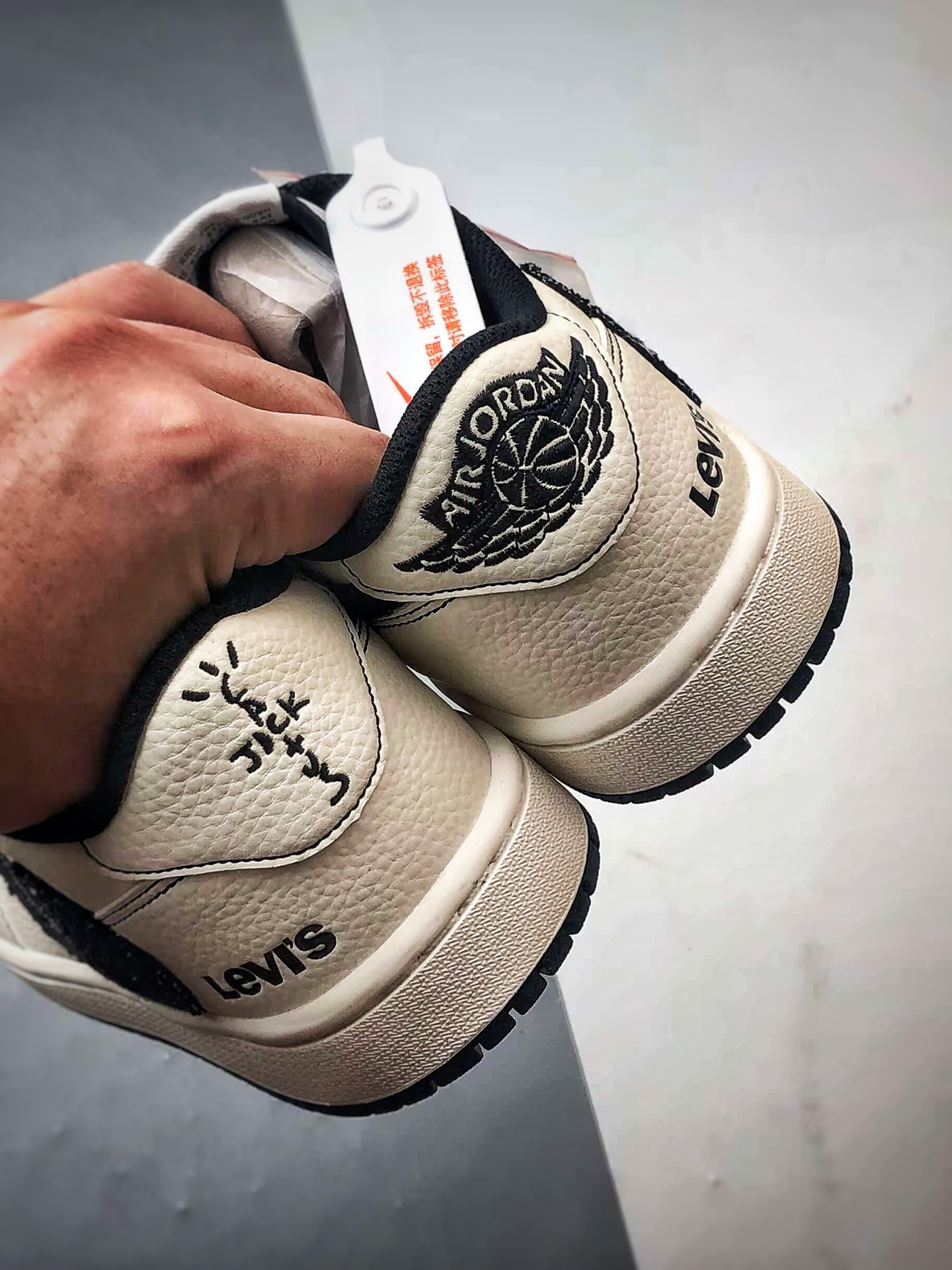 Jordan 1 Low OG Denim Swoosh Sneakers Black/White