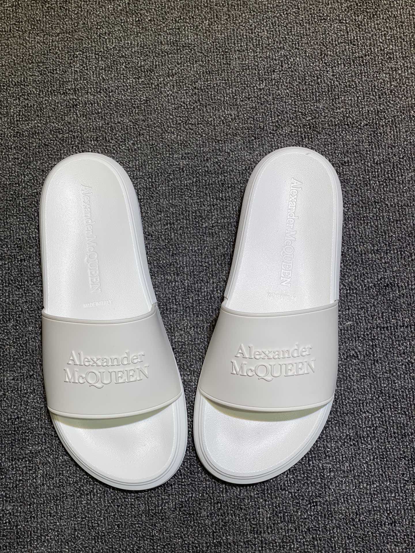 Alexander McQueen Logo Slides White