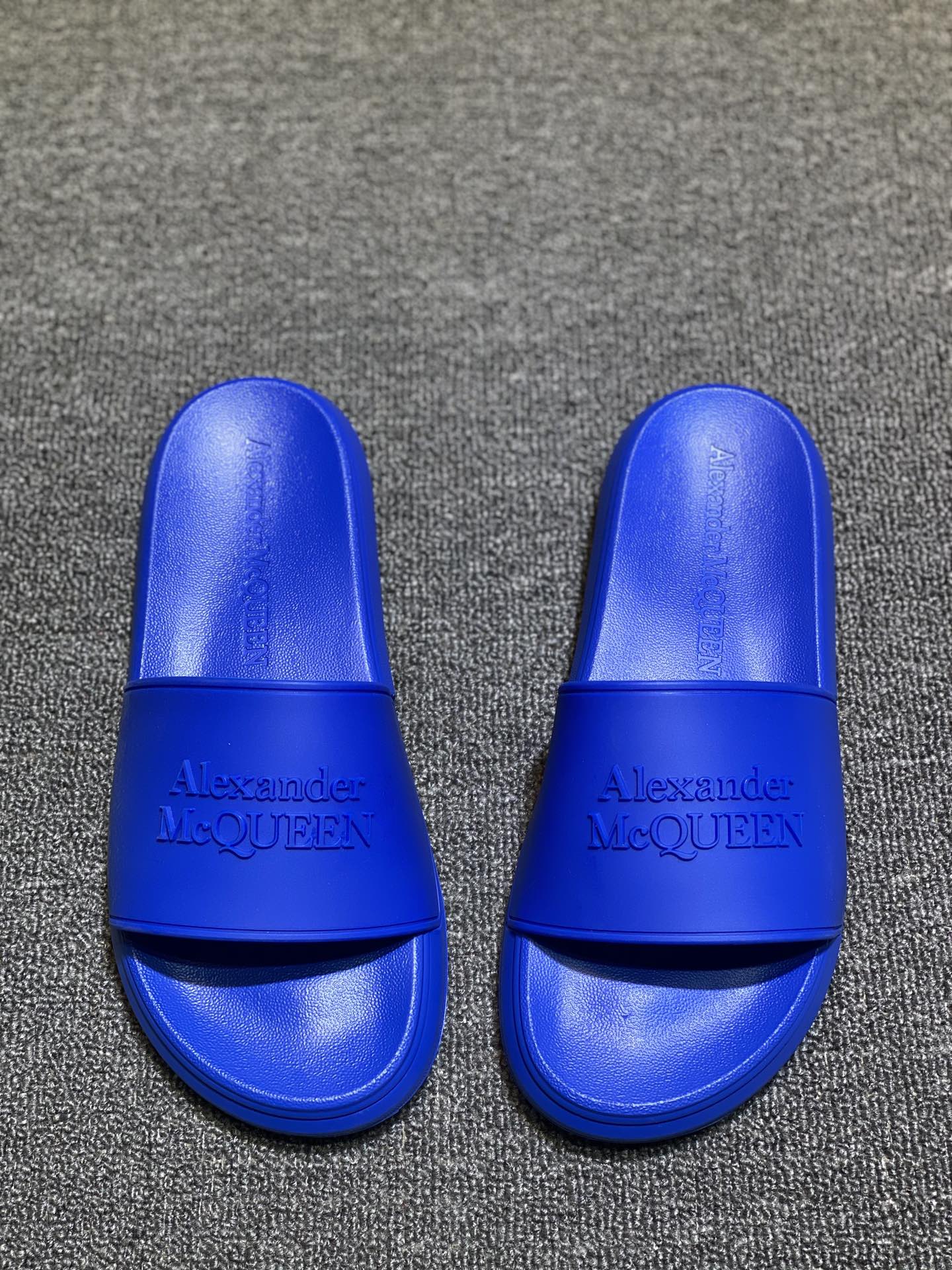 Alexander McQueen Logo Slides Blue