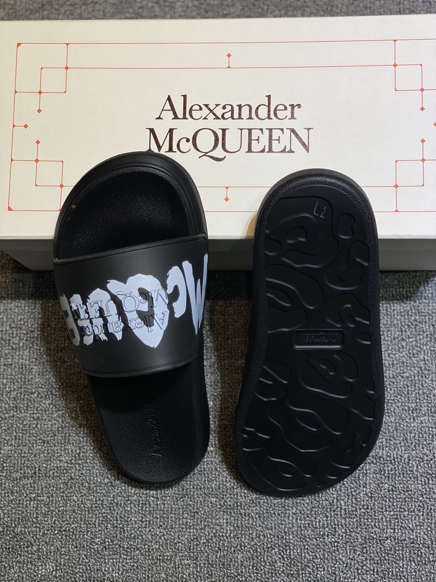 Alexander McQueen Logo Slides Black