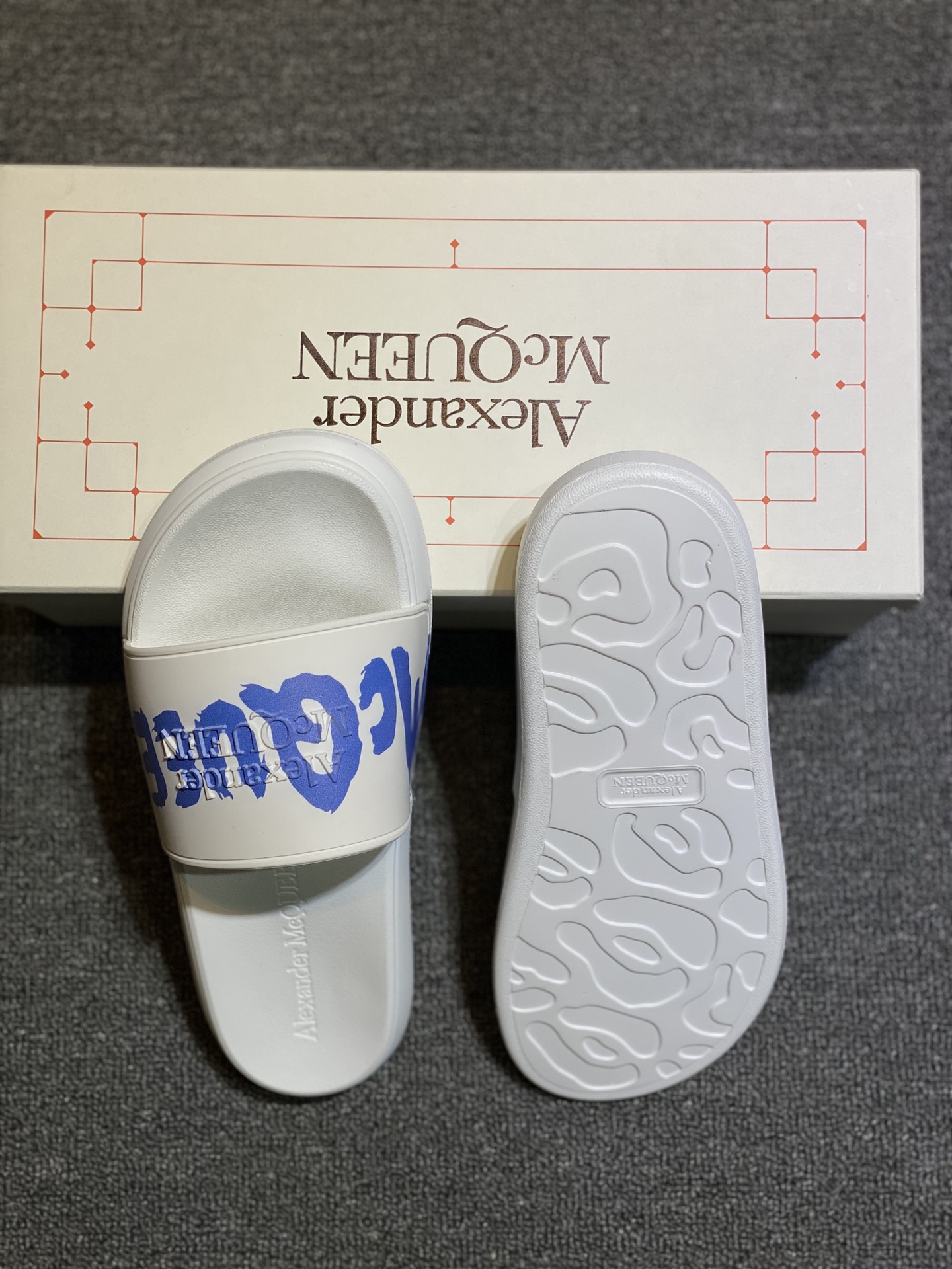 Alexander McQueen Logo Slides White