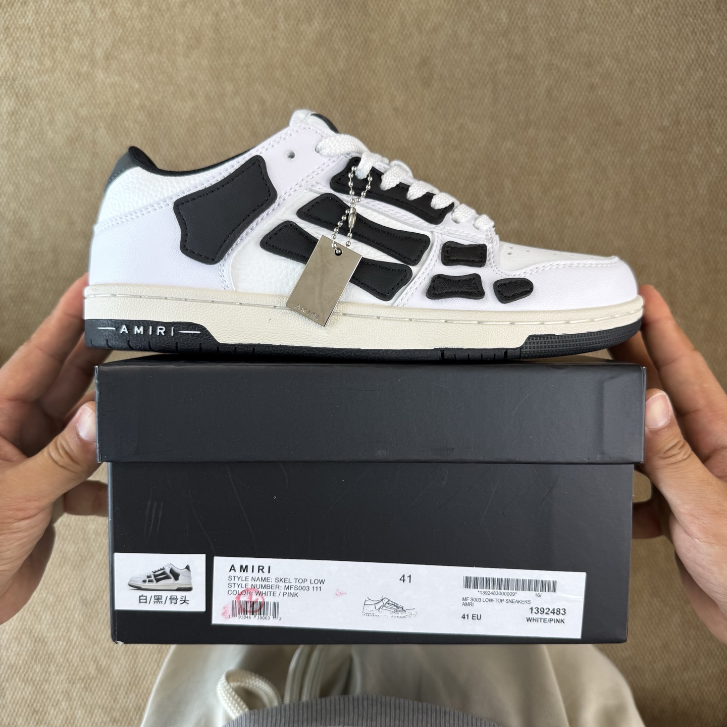 AMIRI Skeleton Low-Top Sneakers White/Black