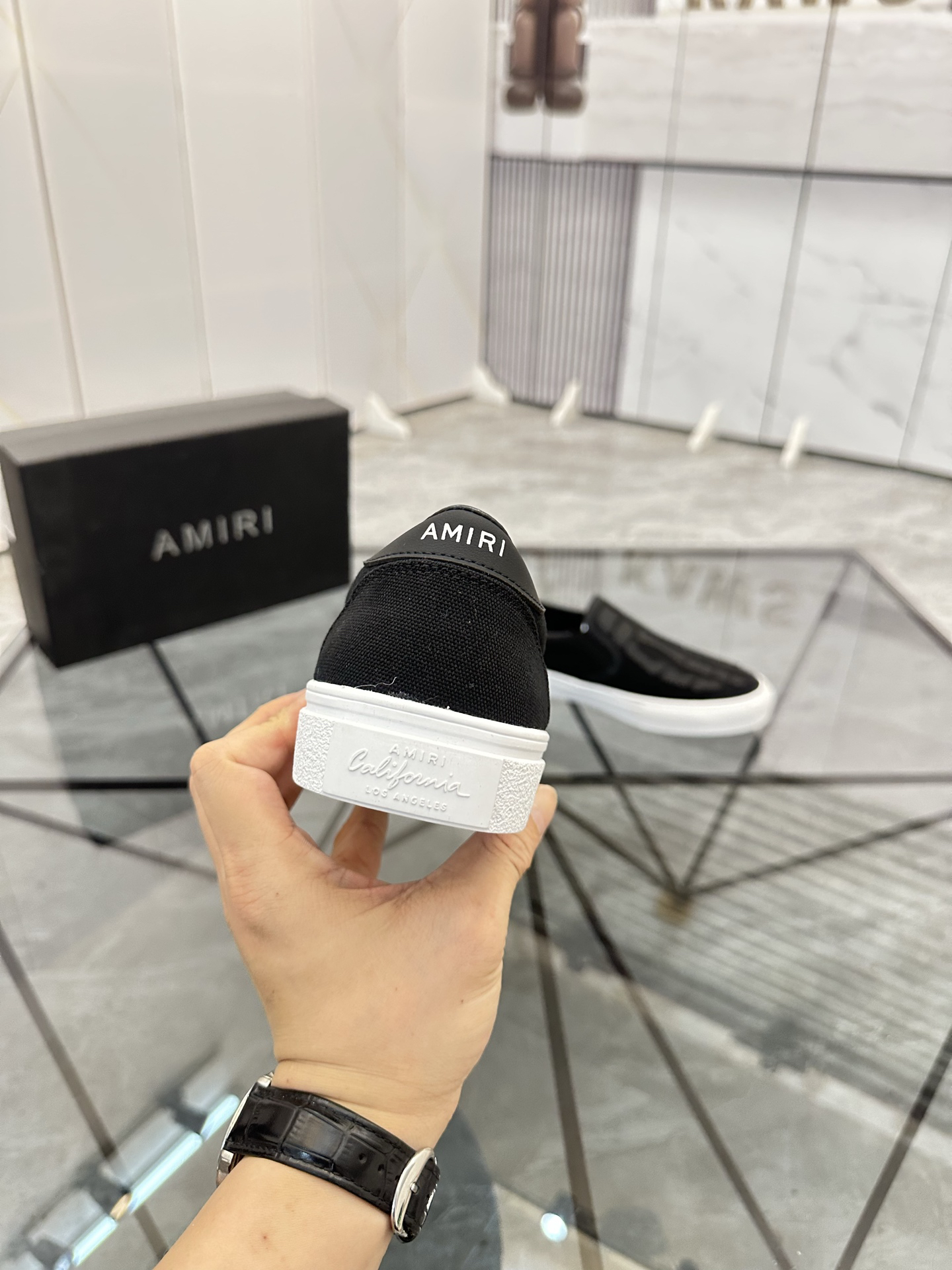 Amiri Skeleton Slip-On Sneakers Black