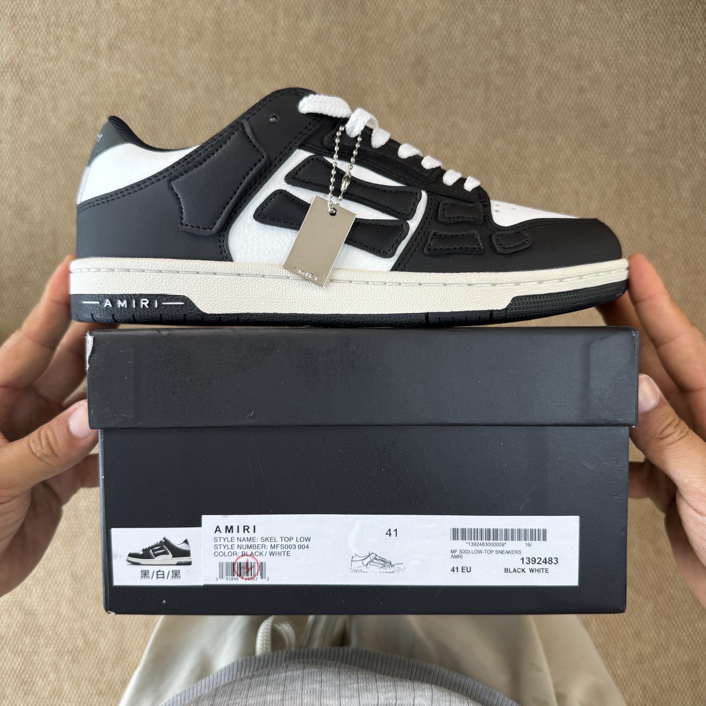 AMIRI Skel Top Low Sneakers Black/White
