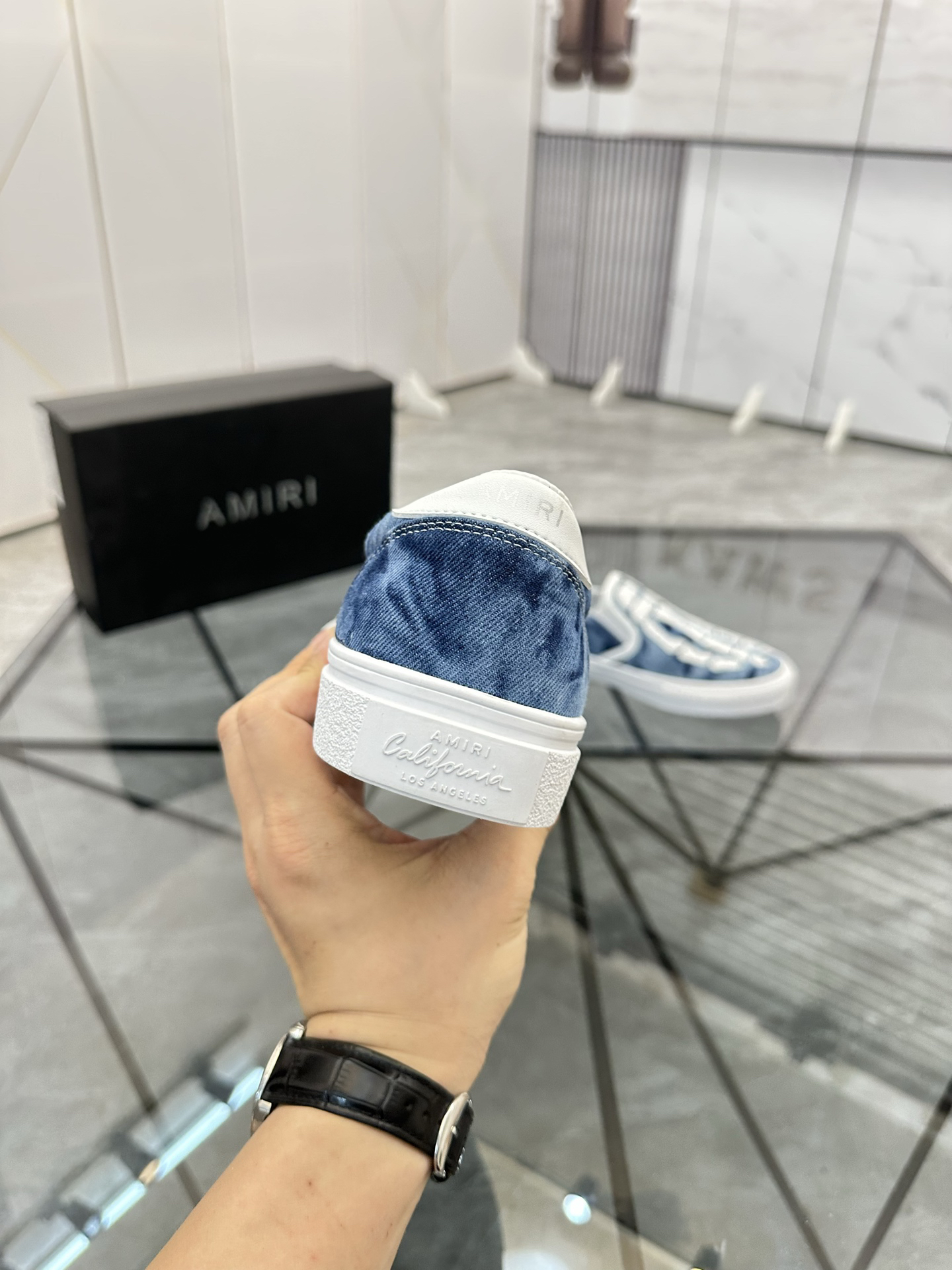 AMIRI Skeleton Slip-On Sneakers Blue