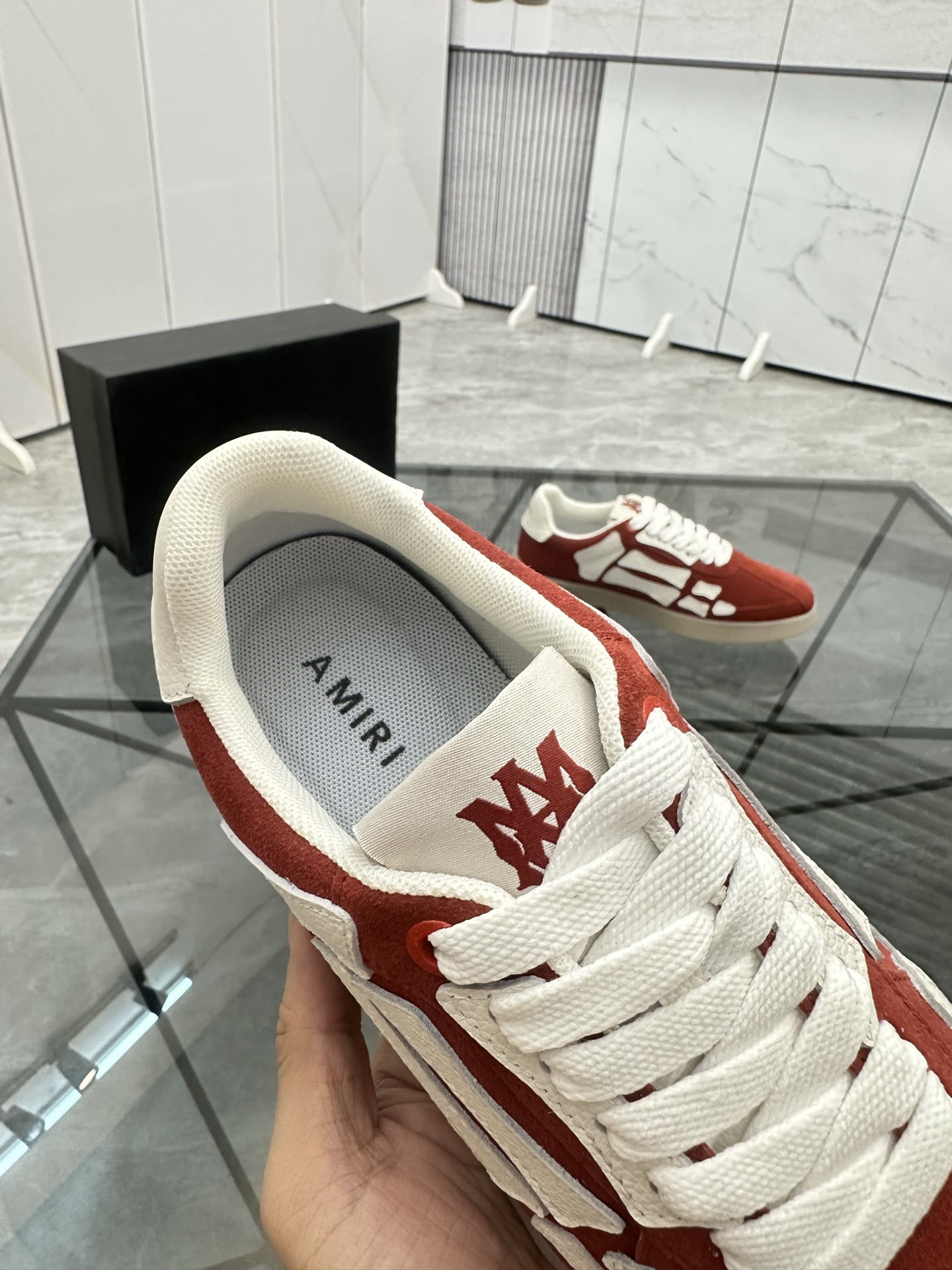 Amiri Suede Low-Top Sneakers Red