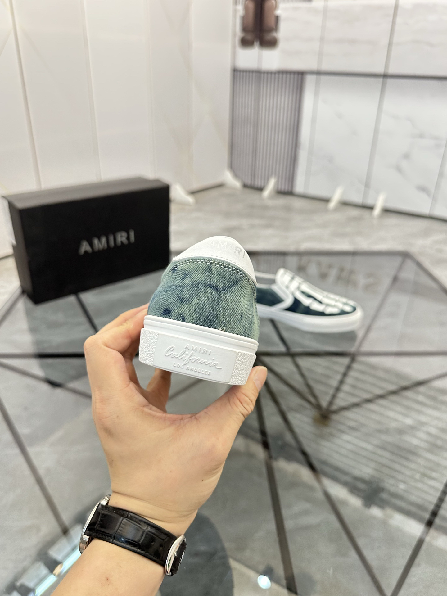 Amiri Skeleton Slip-On Sneaker Green