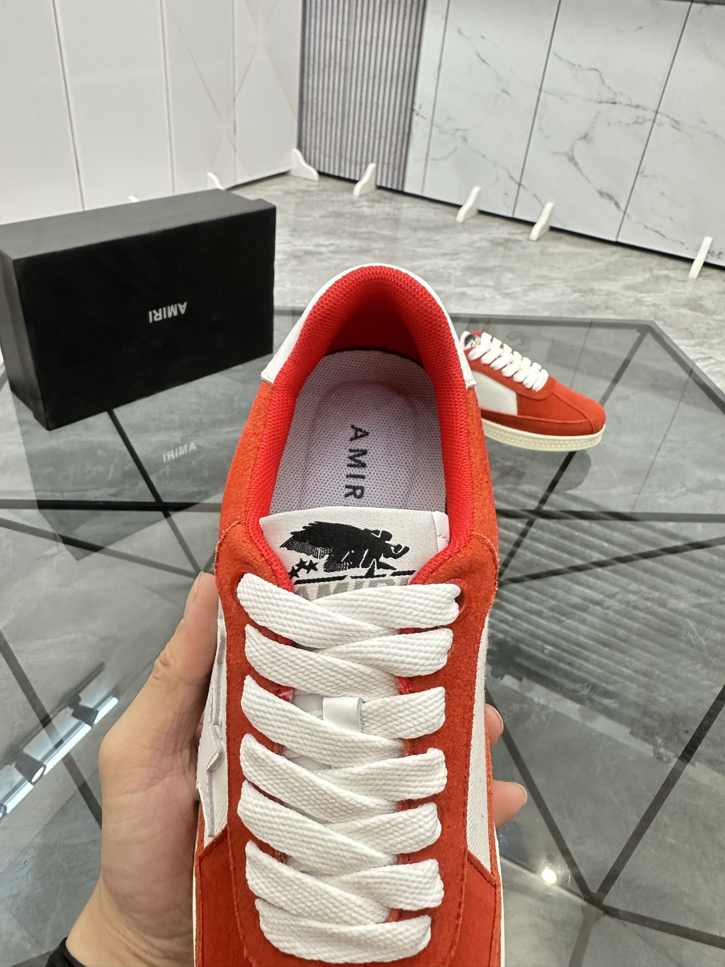 Amiri Star Panel Low-Top Sneakers Red