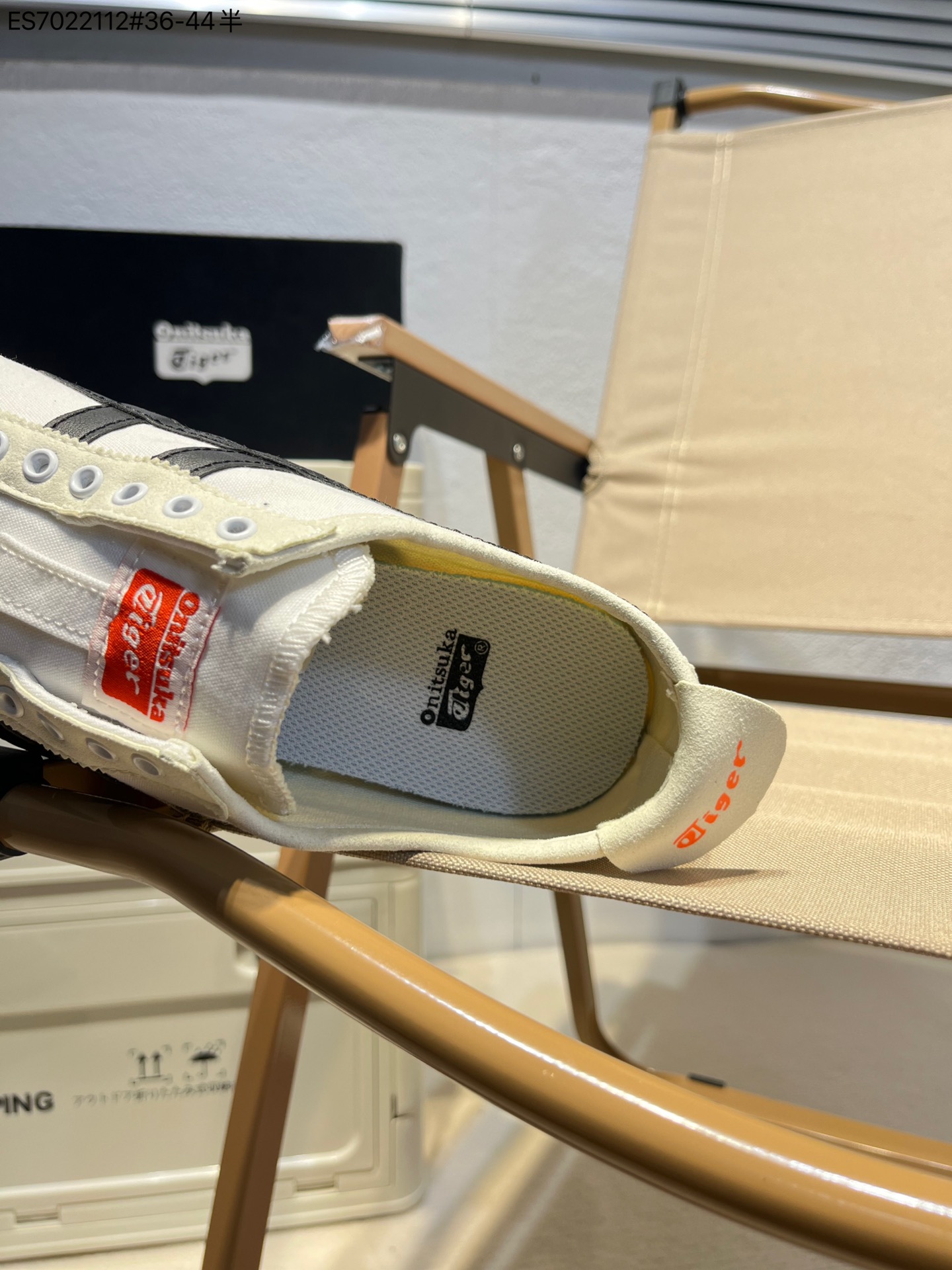 Onitsuka Tiger Slip-On Canvas Sneakers White/Black/Red