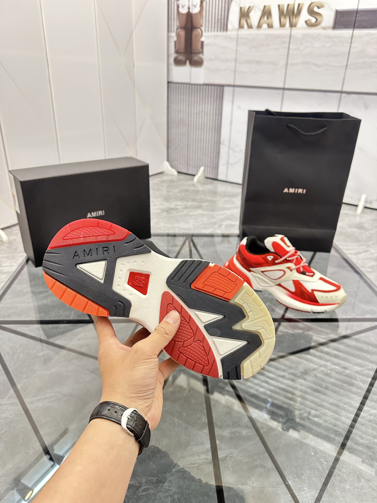 AMIRI Low-Top Casual Sneakers Red/White