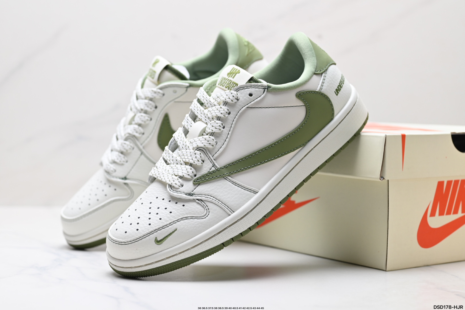Nike Air Jordan 1 Low Undefeated Custom White Green