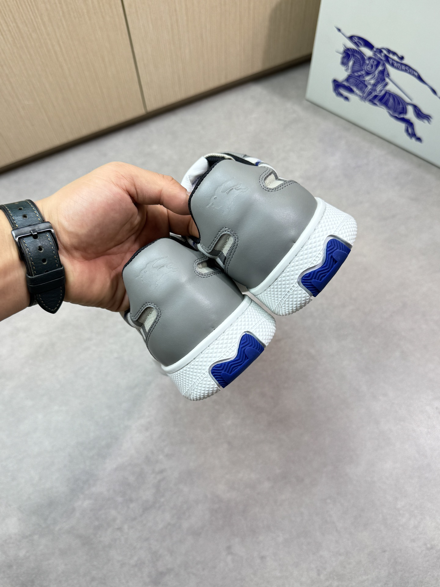 Burberry Check Low-Top Sneakers Grey