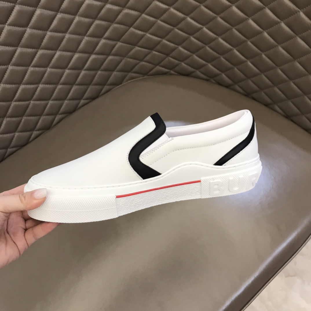 Burberry Leather Slip-On Sneaker White/Black
