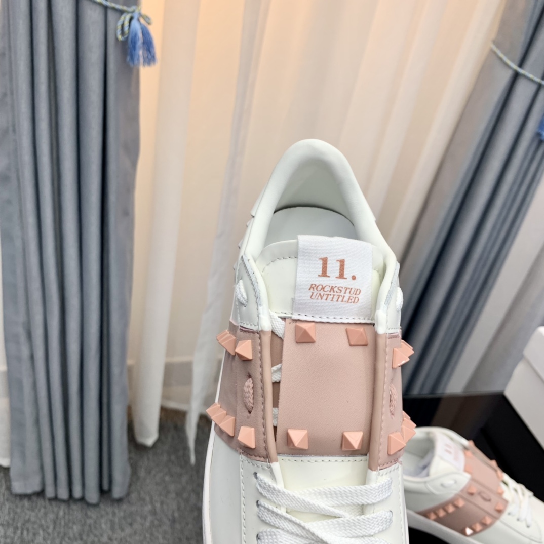 Valentino Rockstud Strap Sneakers White/Pink