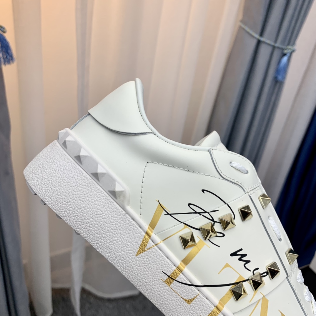 Valentino VLTN Stud Lace-Up Sneakers White