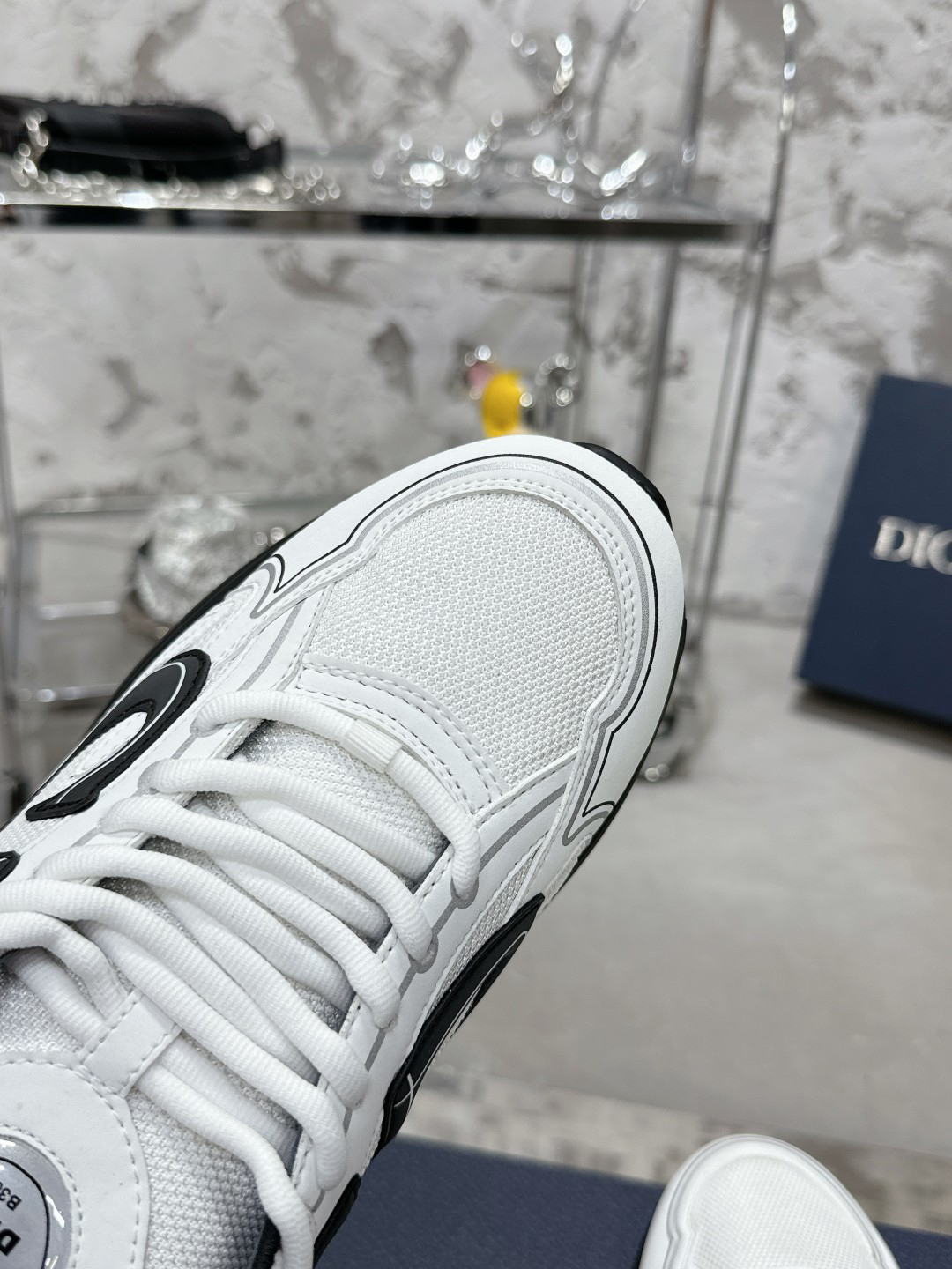 Dior B30 Reflective Dad Sneakers White/Black