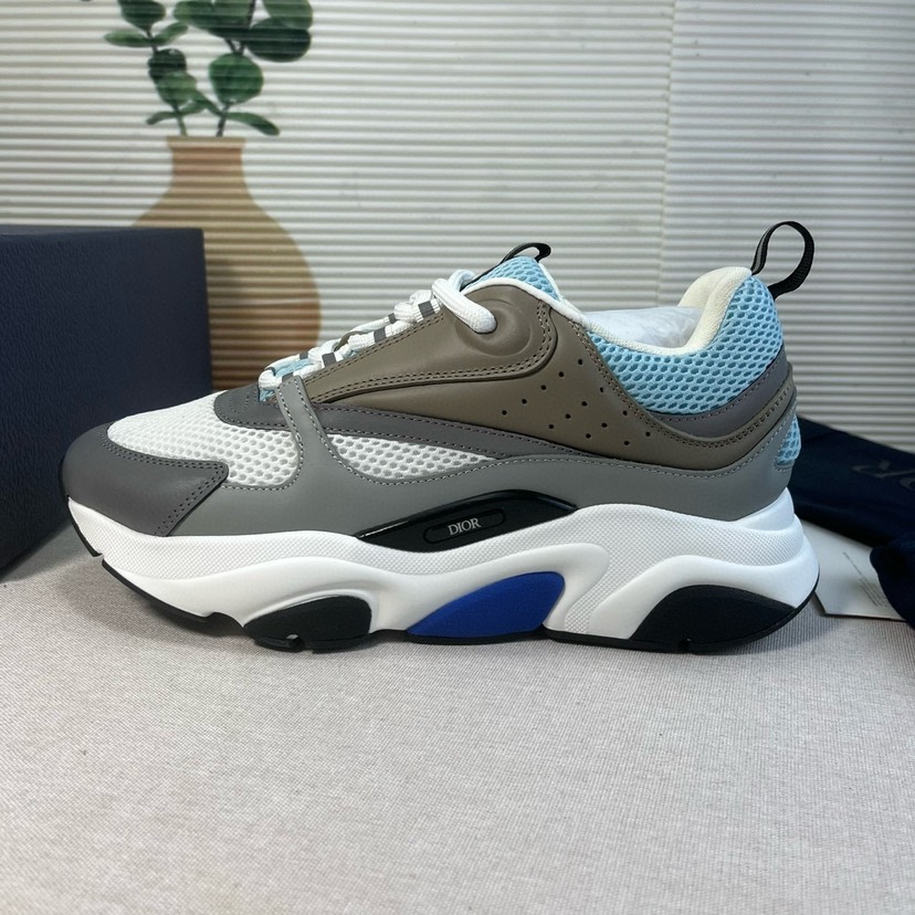 Dior B22 Retro Runner Sneakers Grey/Blue