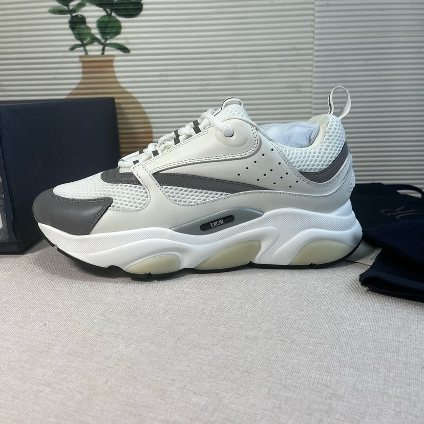 Dior B22 Chunky Runner Sneakers White/Grey