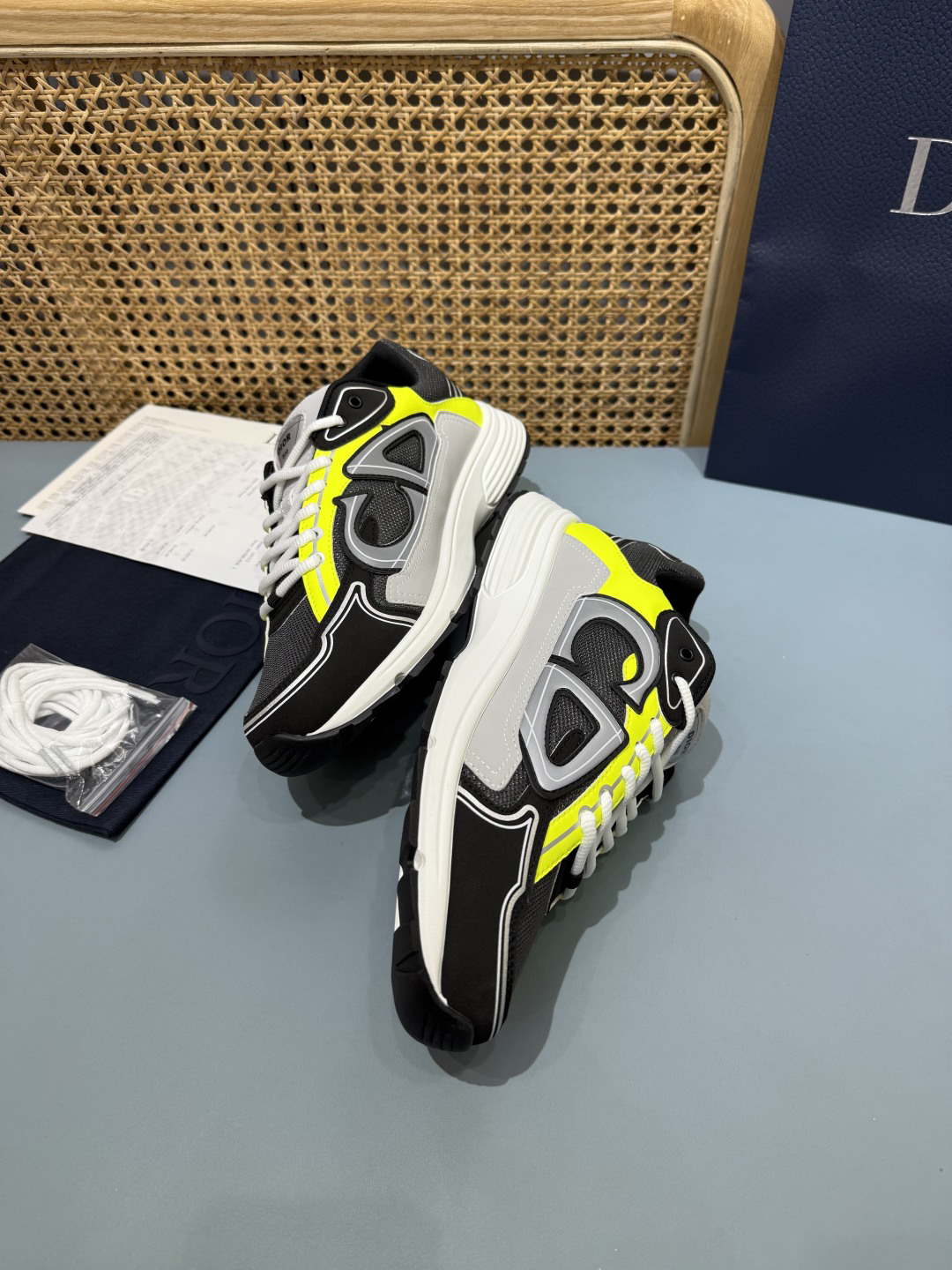Dior B30 Countdown Sneakers Black/Neon Yellow
