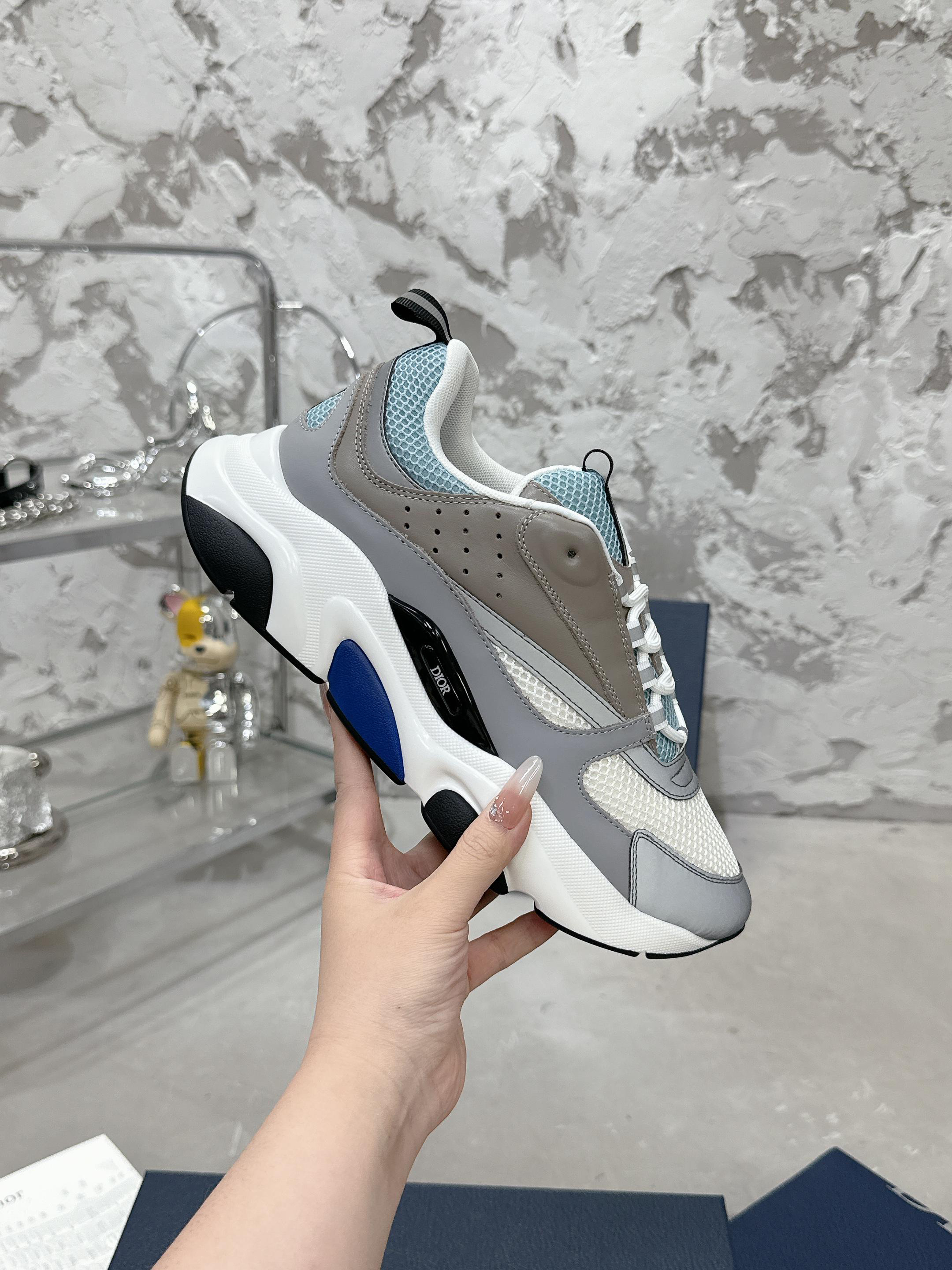 Dior B22 Mesh Runner Sneakers Grey