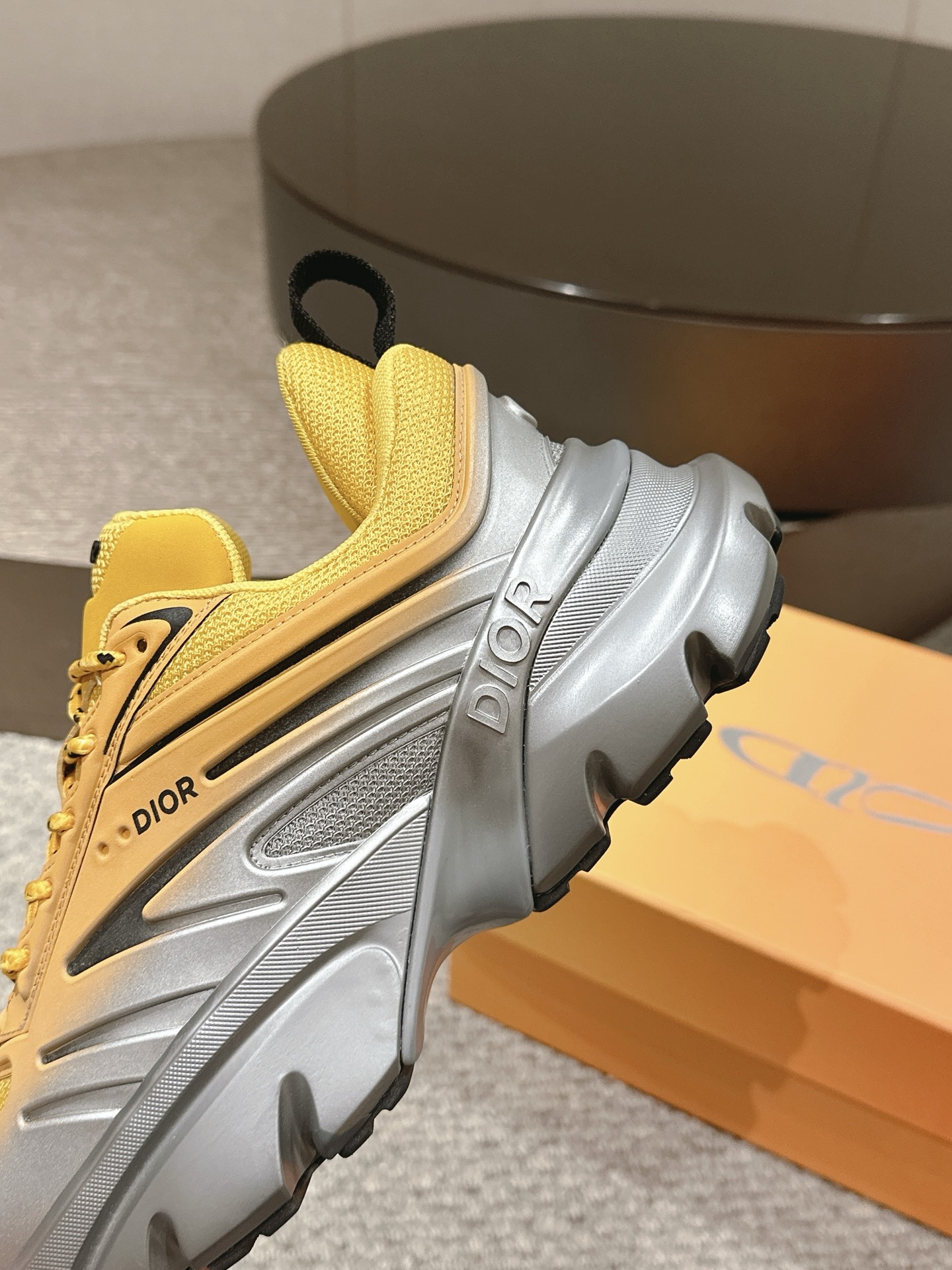 Dior B44 Gradient Mesh Dad Sneakers Yellow